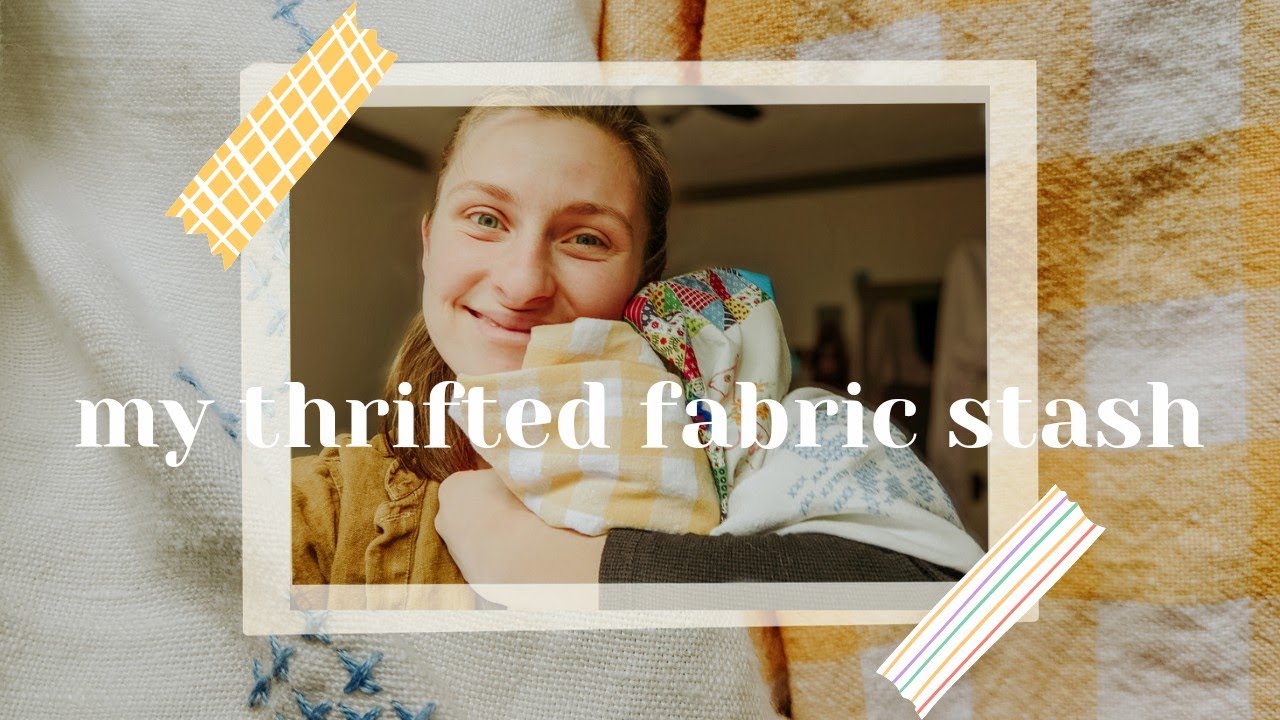 my ENTIRE fabric stash is THRIFTED. Vintage linens, and quality fabric 🐑🪱🌿