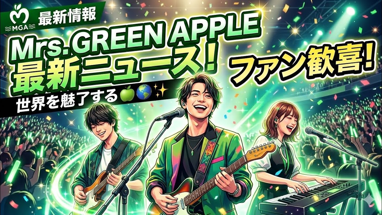 🍏🎶 世界を魅了！Mrs. GREEN APPLEの最新ニュースにファン歓喜 🌍✨