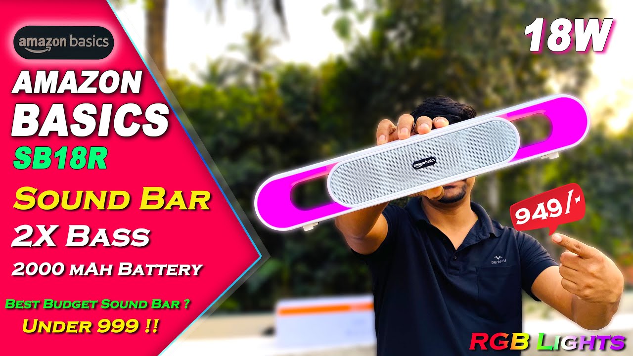 amazon basics SB18R 18W Bluetooth Soundbar Honest Review !! RGB Mode - Bass - Sound - Worth it ?