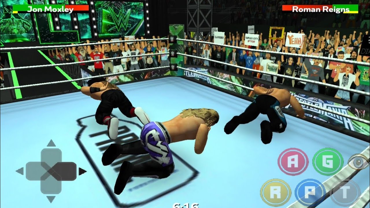 Roman Reigns vs Seth Rollins vs Jon Moxley( Dean Ambrose) Wrestlmania 40 wr3d2k25 mod.