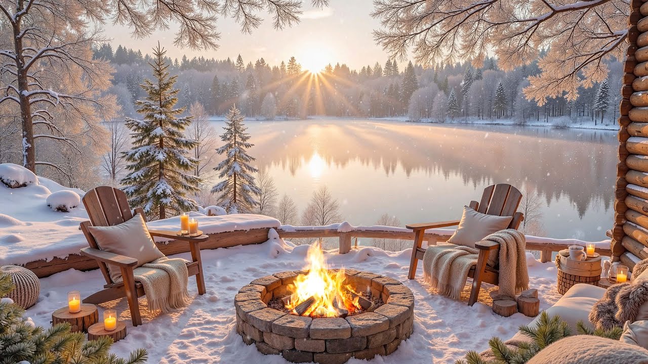 Зимнее утро у озера ❄️ Теплая фортепианная музыка для учебы, работы и отдыха
