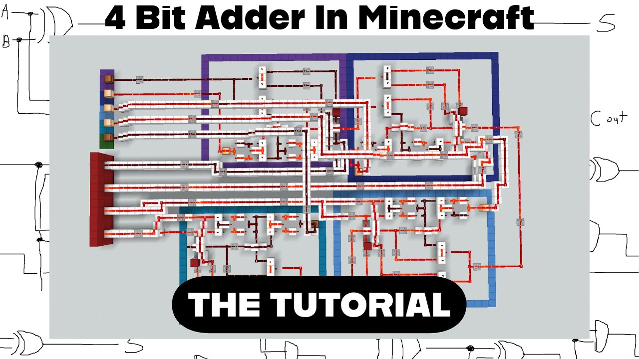 Minecraft Creative 4 Bit Adder Rundown