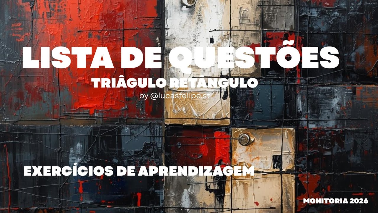 LISTA DE EXERCÍCIOS: TRIÂNGULO RETÂNGULO - MONITORIA 2026 (EXERCÍCIOS DE APRENDIZAGEM)