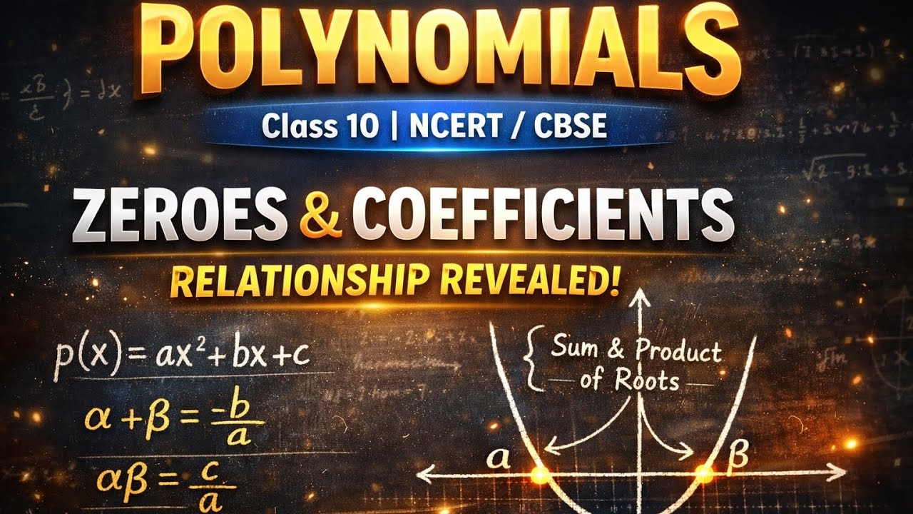 Relationship Between Zeroes and Coefficients of Polynomials  ( Polynomials class 10th mathematics)