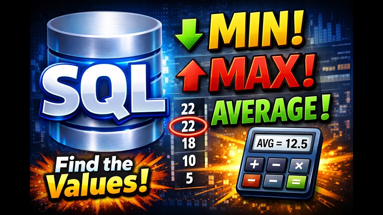 Beginner-friendly (High CTR)SQL MIN, MAX & AVERAGE Explained,  Short & CatchySQL MIN MAX AVERAGE