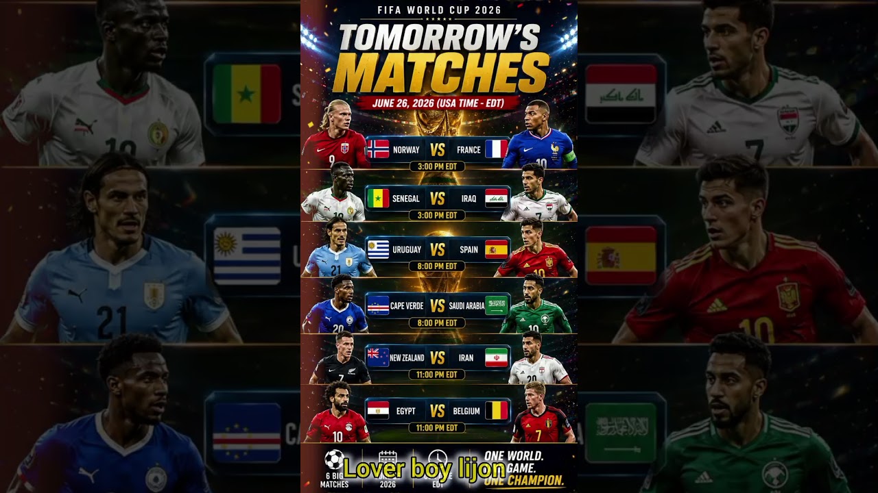 TODAY FOOTBALL MATCH TIME ⚽ FIFA World Cup 2026 Match Schedule Today #worldcup2026  #worldcup