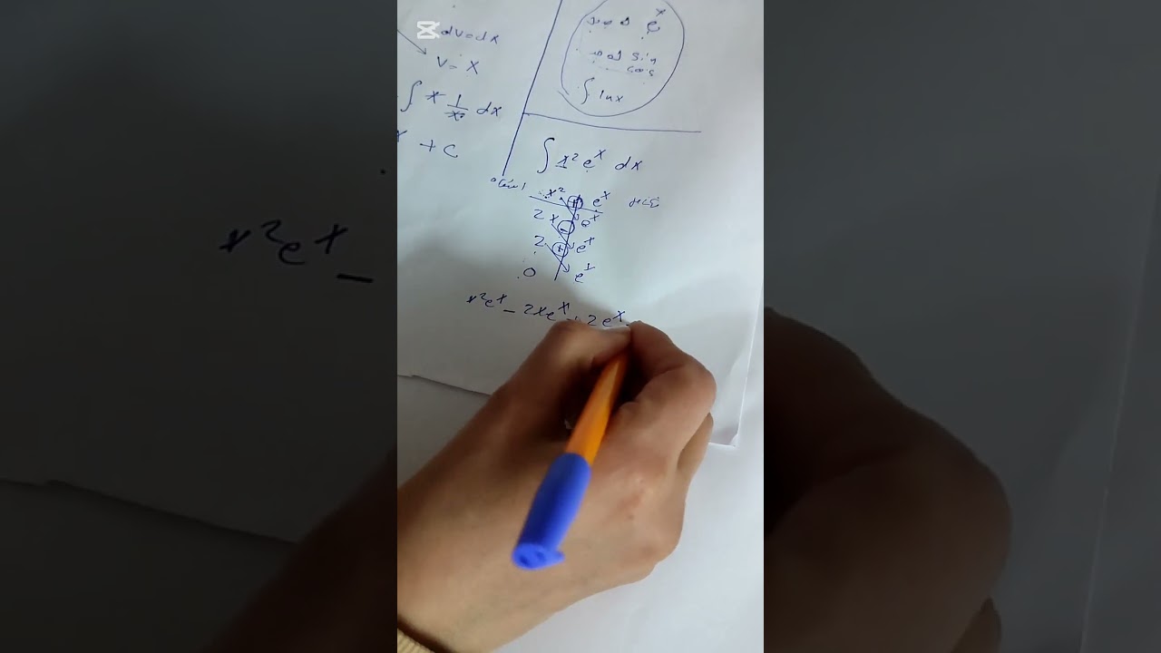التكامل بالاجزاء  الدرس الرابع توجيهي المسار الاكاديمي حل باسهل طريقه للعلامه الكامله
