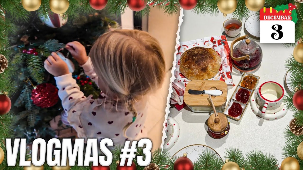 VLOGMAS 3- Tragovi Deda Mraza po kući! 💌 + domaći hleb, losos i apple crumble🍏