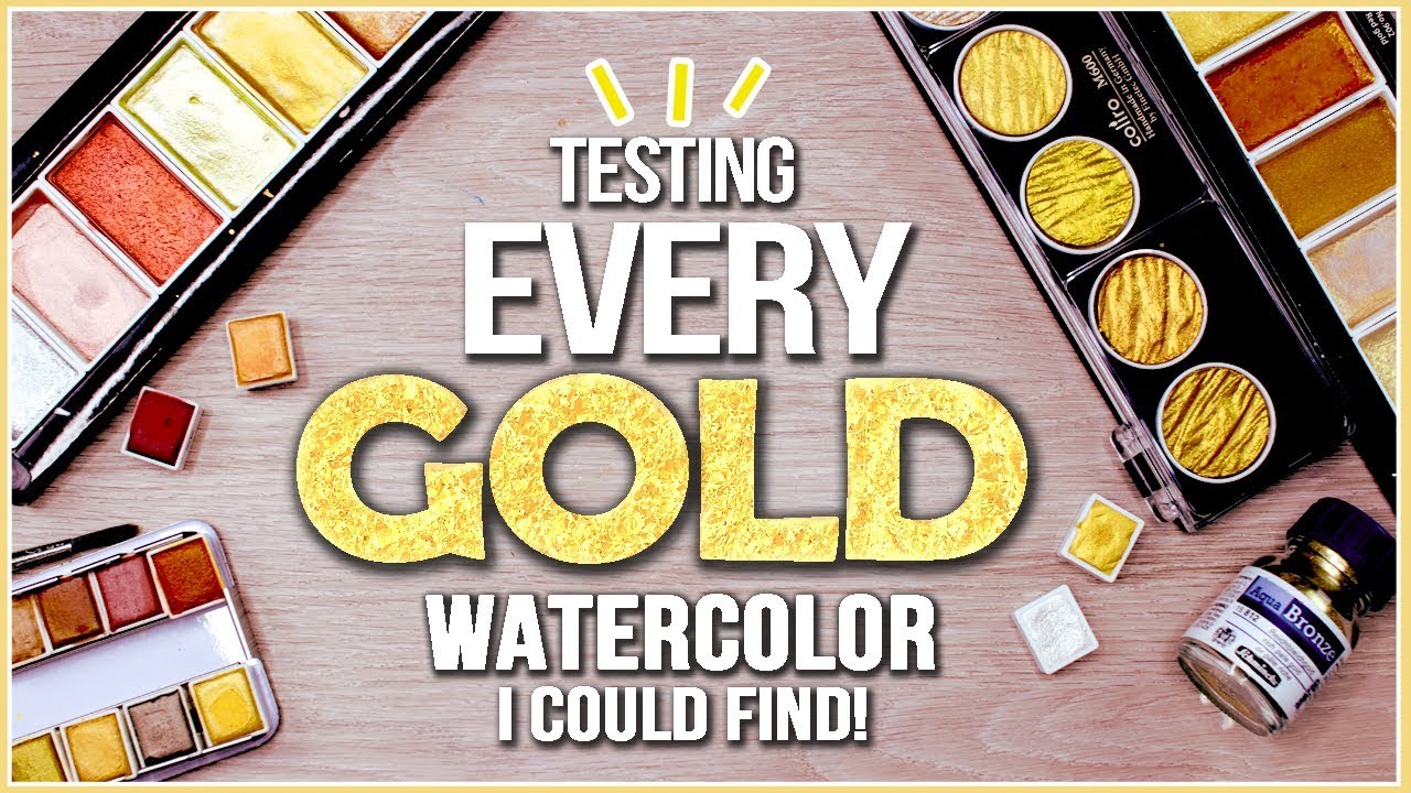 Testing EVERY GOLD Metallic Watercolor Paint I Could Find