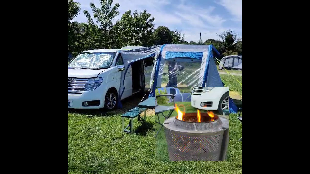 Camping, summer 2020 in the Nissan Elgrand.
