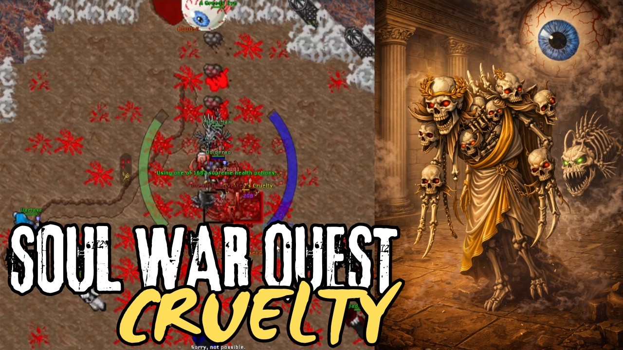 TIBIA EK 850 - SOUL WAR QUEST SERVICE - GOSHNAR`S CRUELTY