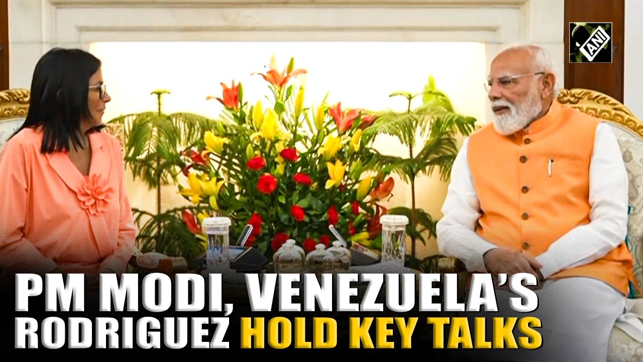 PM Narendra Modi holds talks with Venezuela Acting President Delcy Elo&iacute;na Rodr&iacute;guez G&oacute;mez in Delhi