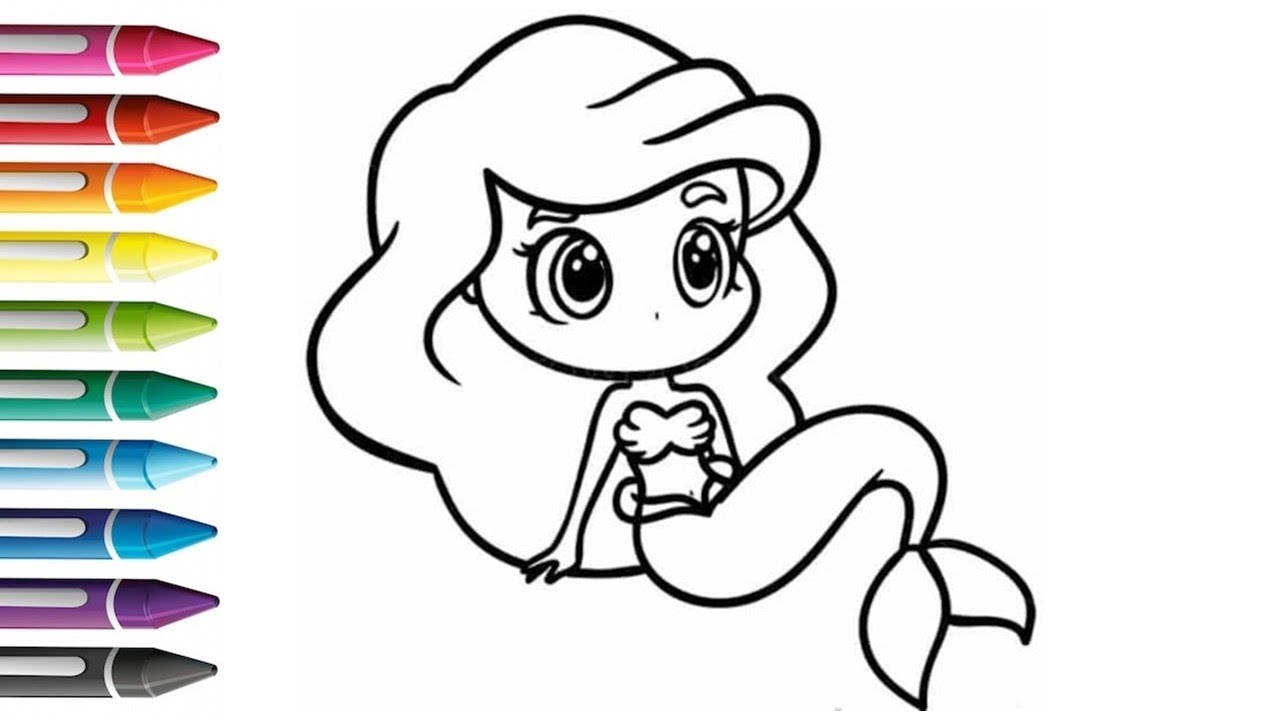 How To Draw Mermaid, Painting And Coloring For Kids And Toddlers | Let's Draw Together