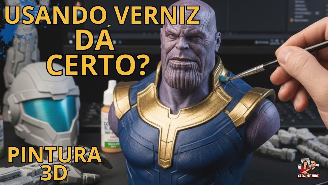 Impressão 3D - Testamos fazer pintura e proteger com verniz. Acho que não foi o que esperávamos 😒