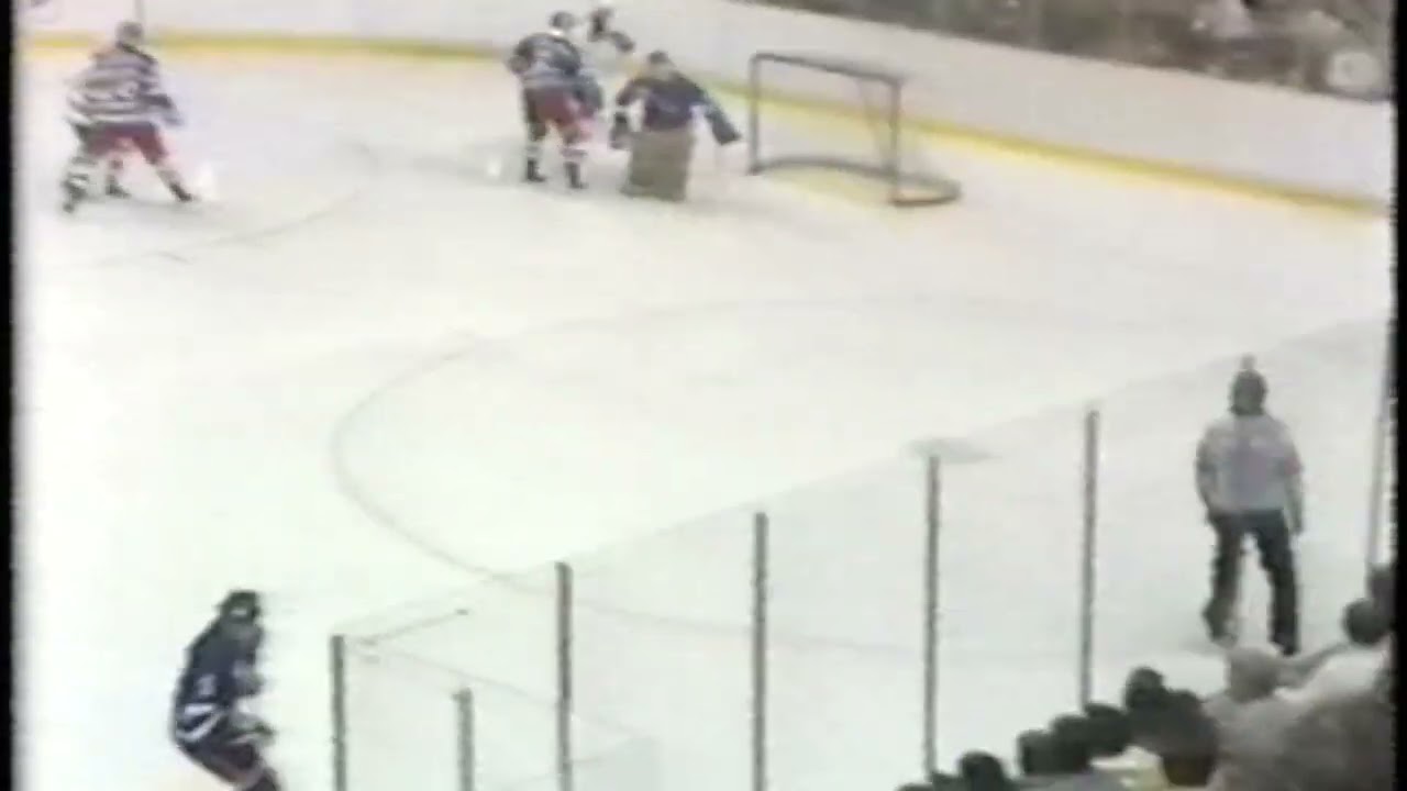New York Ranger vs Buffalo Sabres - Glen Hanlon save on Doug Smith high shot