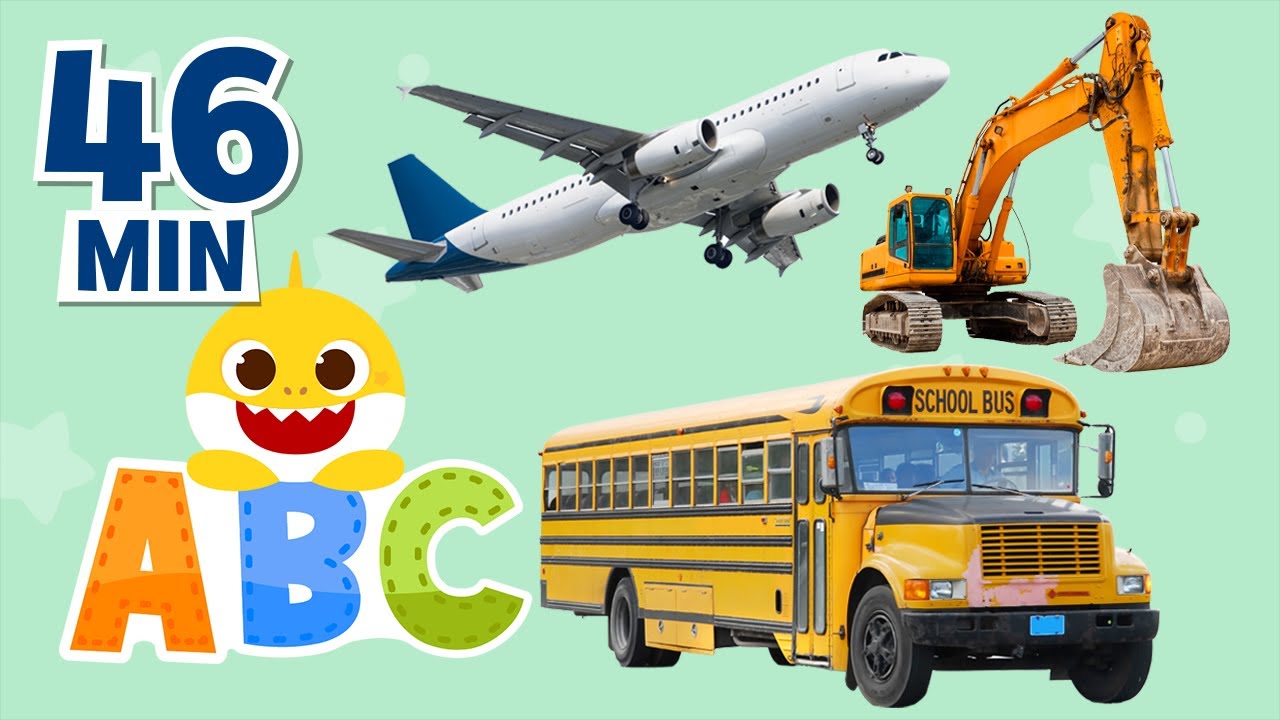 Learn ABC with Vehicles | +Compilation | Learn ABC with Baby Shark | Baby Shark ABC | Vehicles ABC