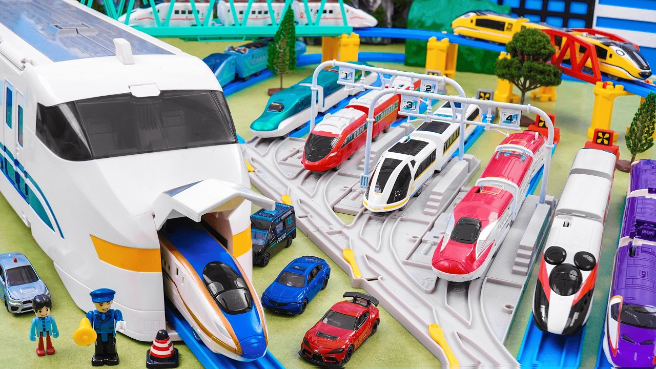 Plarail Shinkansen ☆ Construction Takara Tomy 4 Way Subway Control Station & Pedestrian Overpass 🚇