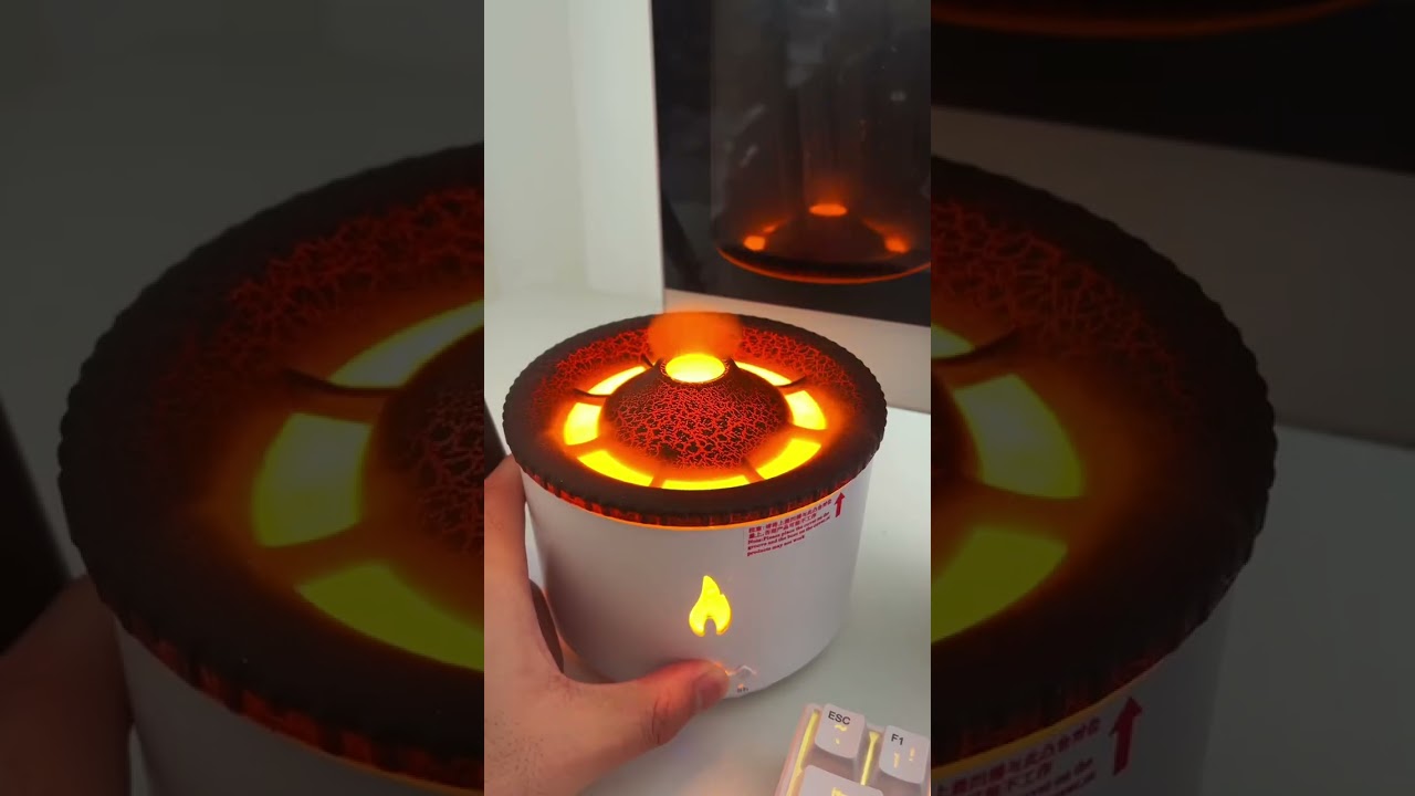 Volcano humidifier: cool & functional night decor 