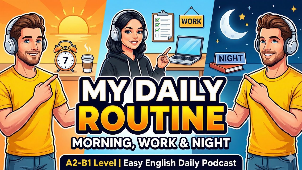 My Daily Routine for 2026 | Morning, Work & Night Vocabulary | A1 Listening Practice 