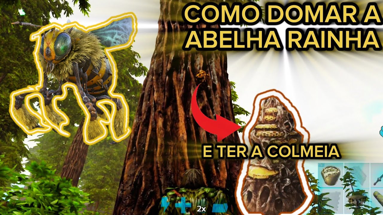 Tutorial de Como Domar a Abelha Gigante e ter Mel no Novo Ark Ultimate Mobile