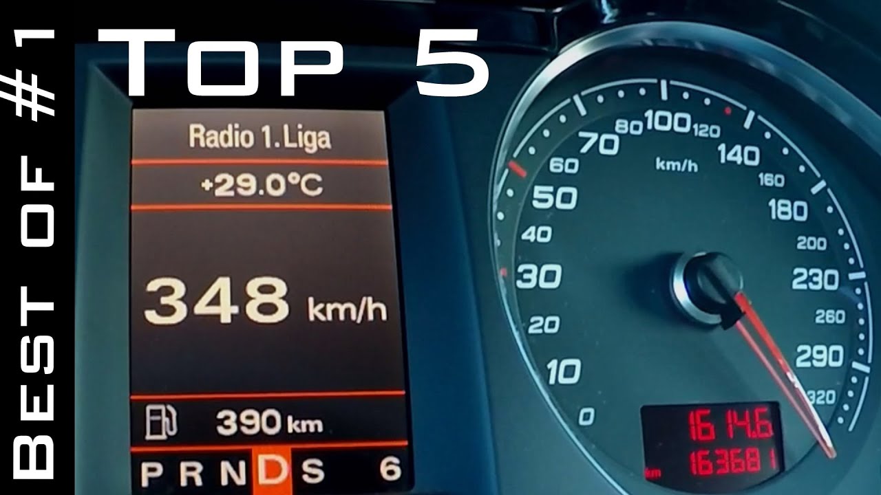 TOP 5 - ACCELERATION AND TOP SPEED 0-300+ ON GERMAN AUTOBAHN | Best of #1