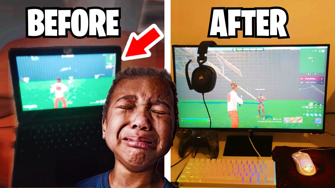 This Laptop Player got BULLIED, So I Bought him a PC