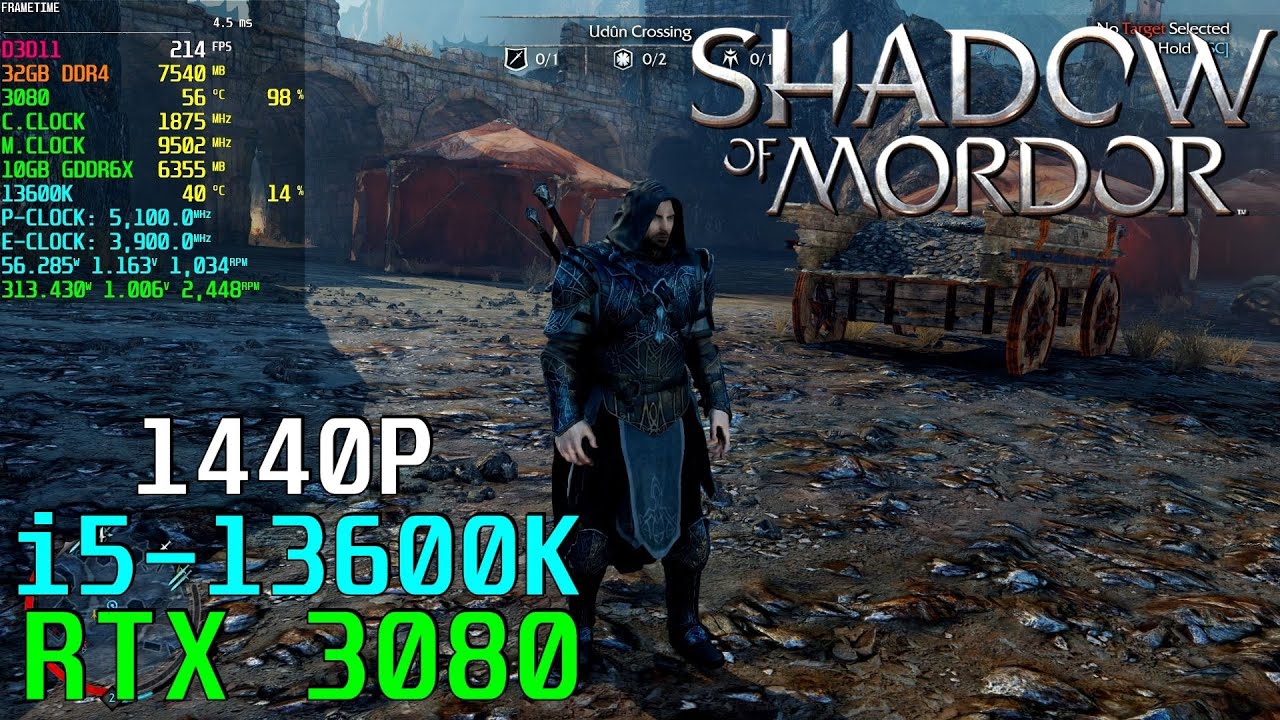 Middle Earth Shadow of Mordor RTX 3080 | 13600K | Max Settings 1440P