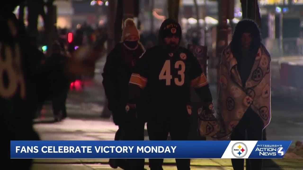 Steelers fans soaking up victory Monday in Pittsburgh