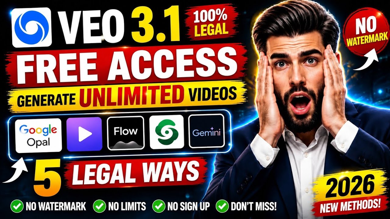 VEO 3.1 FREE Access &ndash; 5 Legal Ways to Generate Unlimited Videos