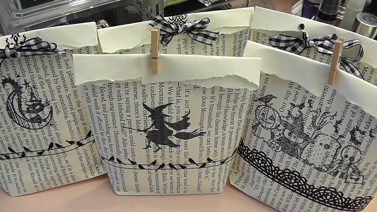 Re LoadProject share how to Book page gift bags halloween