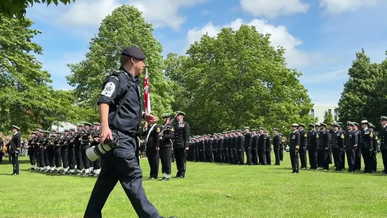 HMS Dragon receive Freedom of Wrexham - affix bayonets and march through the city
