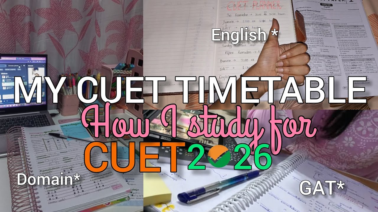 My timetable for CUET 2026 😭 how I study for cuet?? // ENGLISH// GAT 