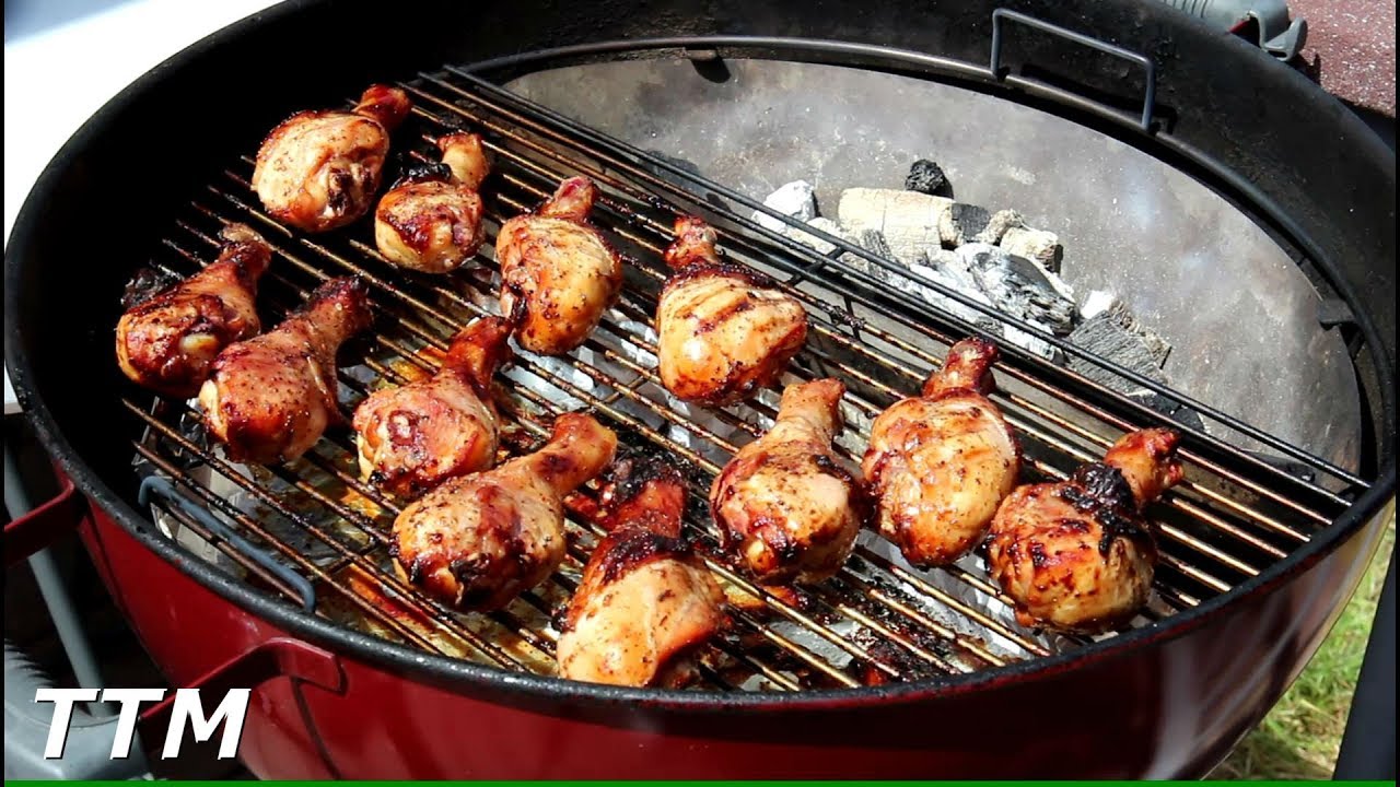 Marinated Chicken Legs on the Weber Kettle