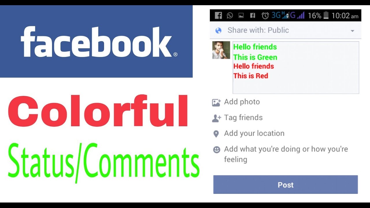How to write colorful text on facebook