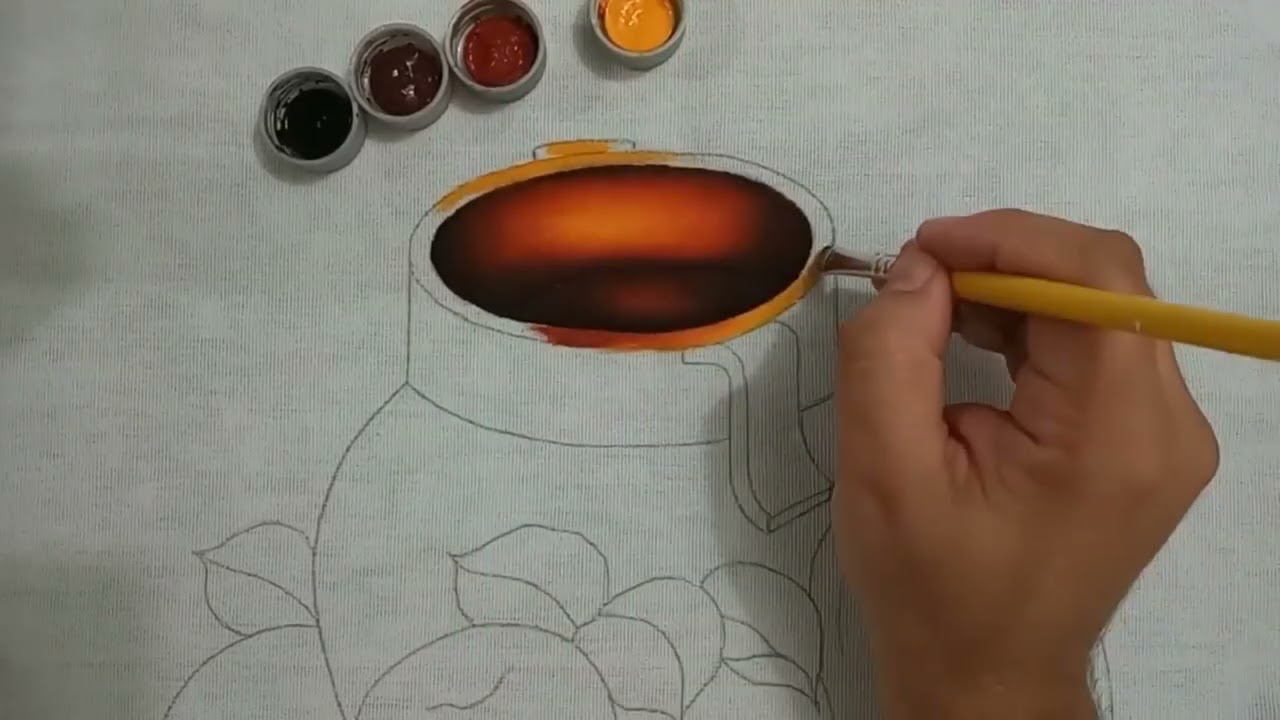 Moringa com Maçãs Pintura em Tecido