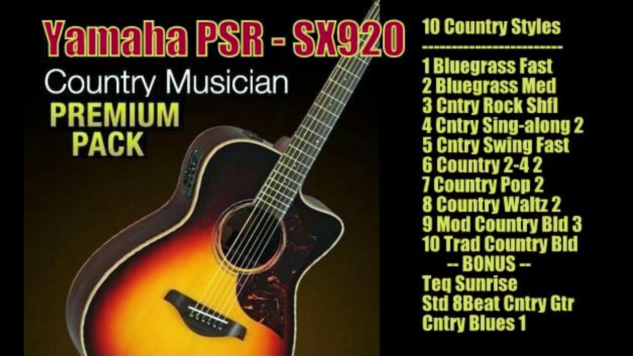 Yamaha Free Download of “Country Musician” Style Pack reworked for the PSR-SX920 keyboard
