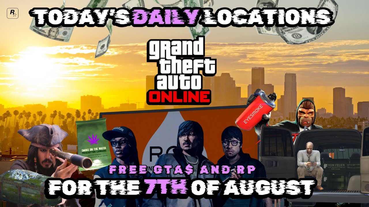 GTA: Online. &bull; Today's Shipwreck, Gun Van, Street Dealers, LS Tags & Weed Bag locations. &bull; Aug. 7th.