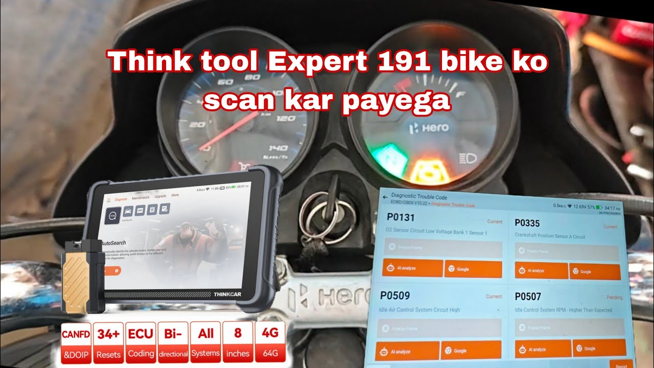 ThinkTool Expert 191 se bike ko scan kese kare 