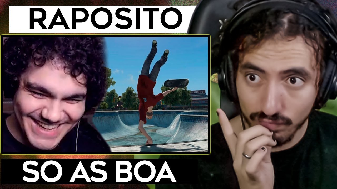 Mandamos manobras INSANAS no SKATE 3 - RAPOSITO | Leozin React