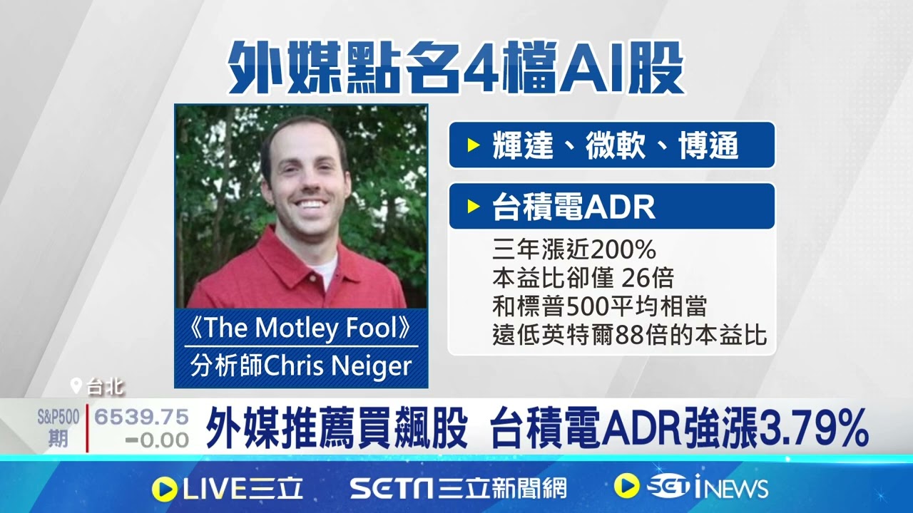 快買進! 外媒推4檔AI股 台積電ADR 