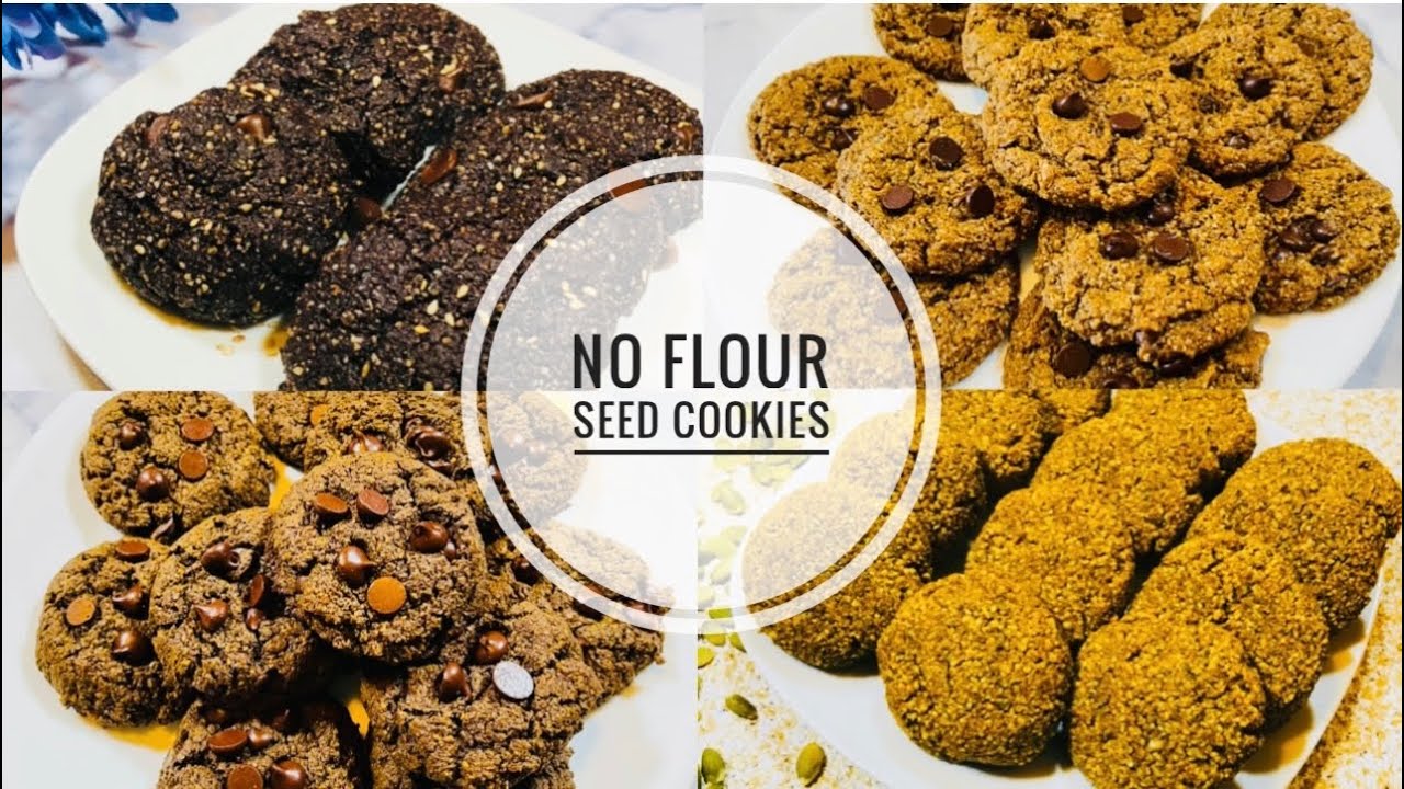 4 Healthy Gluten Free Cookie Recipes Using Flaxseeds, Pumpkin Seeds, Sesame Seeds, Sunflower Seeds