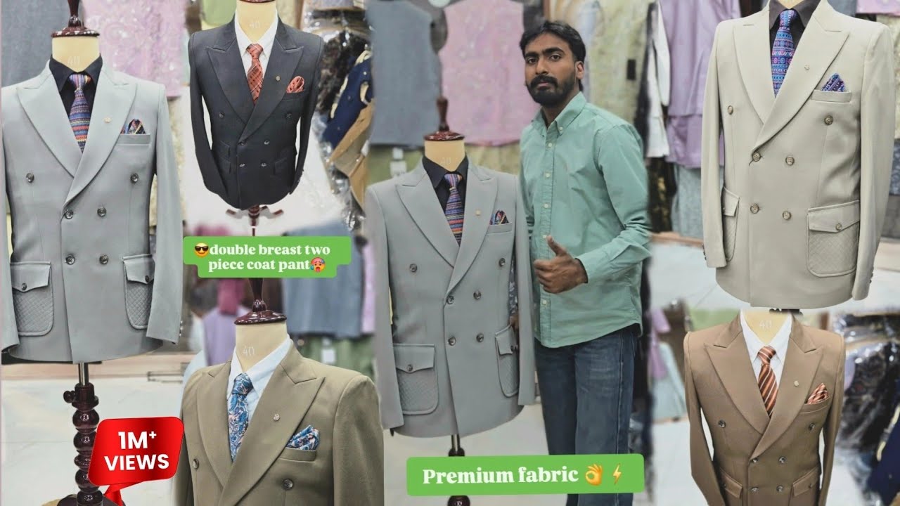 double breast two piece coat pant laycra stuff and premium quality)more info 9417467530