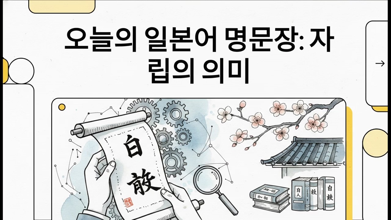 오늘의 일본어 명문장: 자립의 의미 - 일본어 JLPT N1 문장 분석 - 8