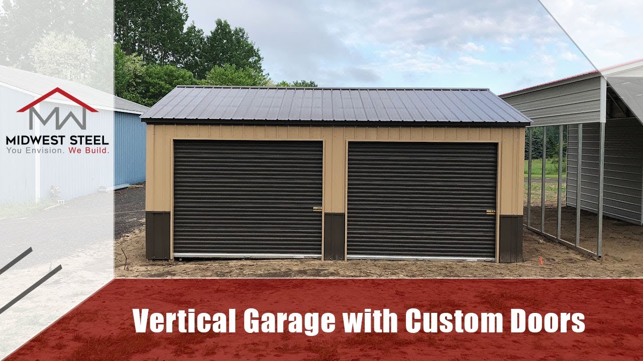 20 x 30 x 9 Wainscot Metal Garage installed in Grant, Michigan by Midwest Steel Carports!