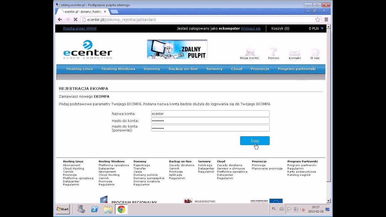 Tworzenie nowego eKOMPa na ecenter.pl