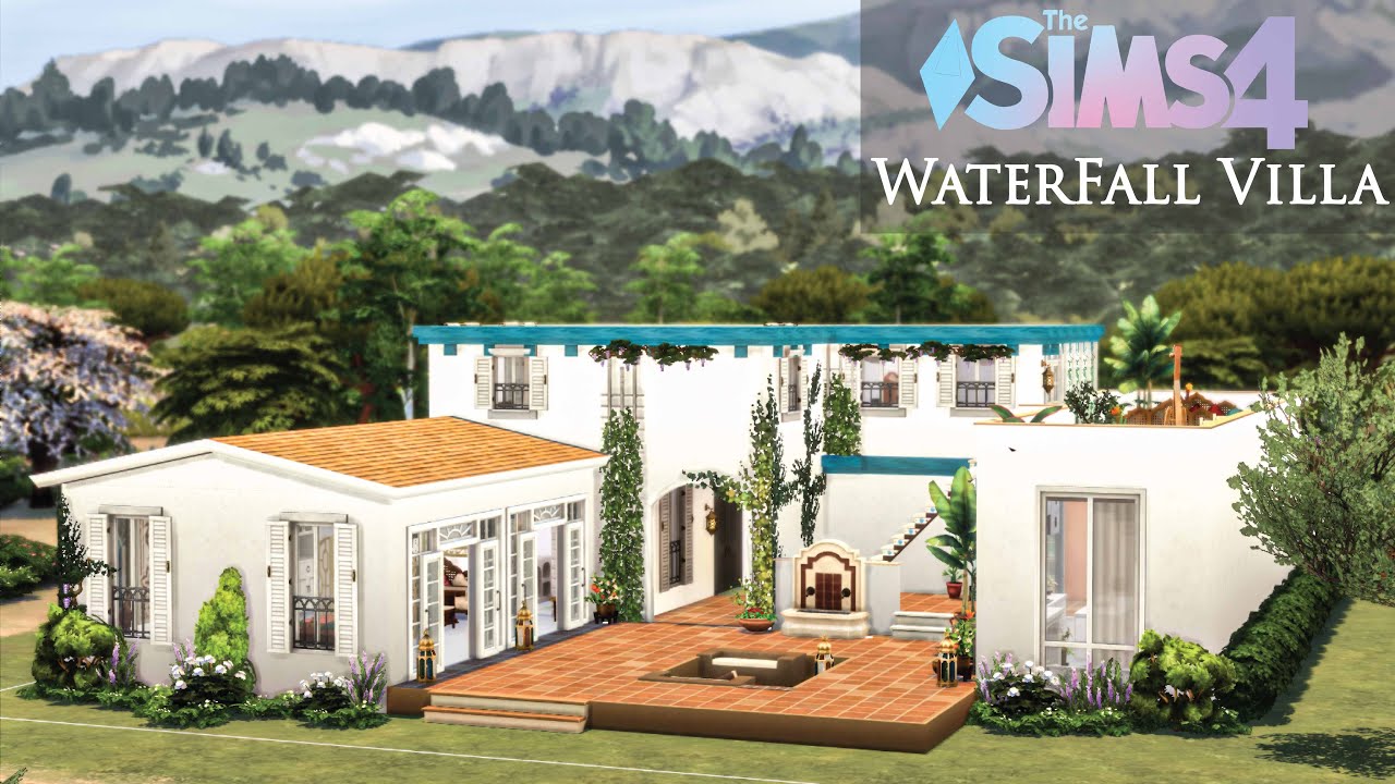 SIMS 4 WATERFALL VILLA | GREEK INSPIRED HOME | SPEEDBUILD