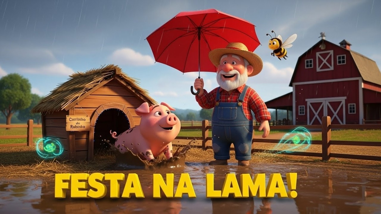 🐷 O Porquinho Rabinho e o Cheiro de Chuva | Música Infantil Desenho 3D