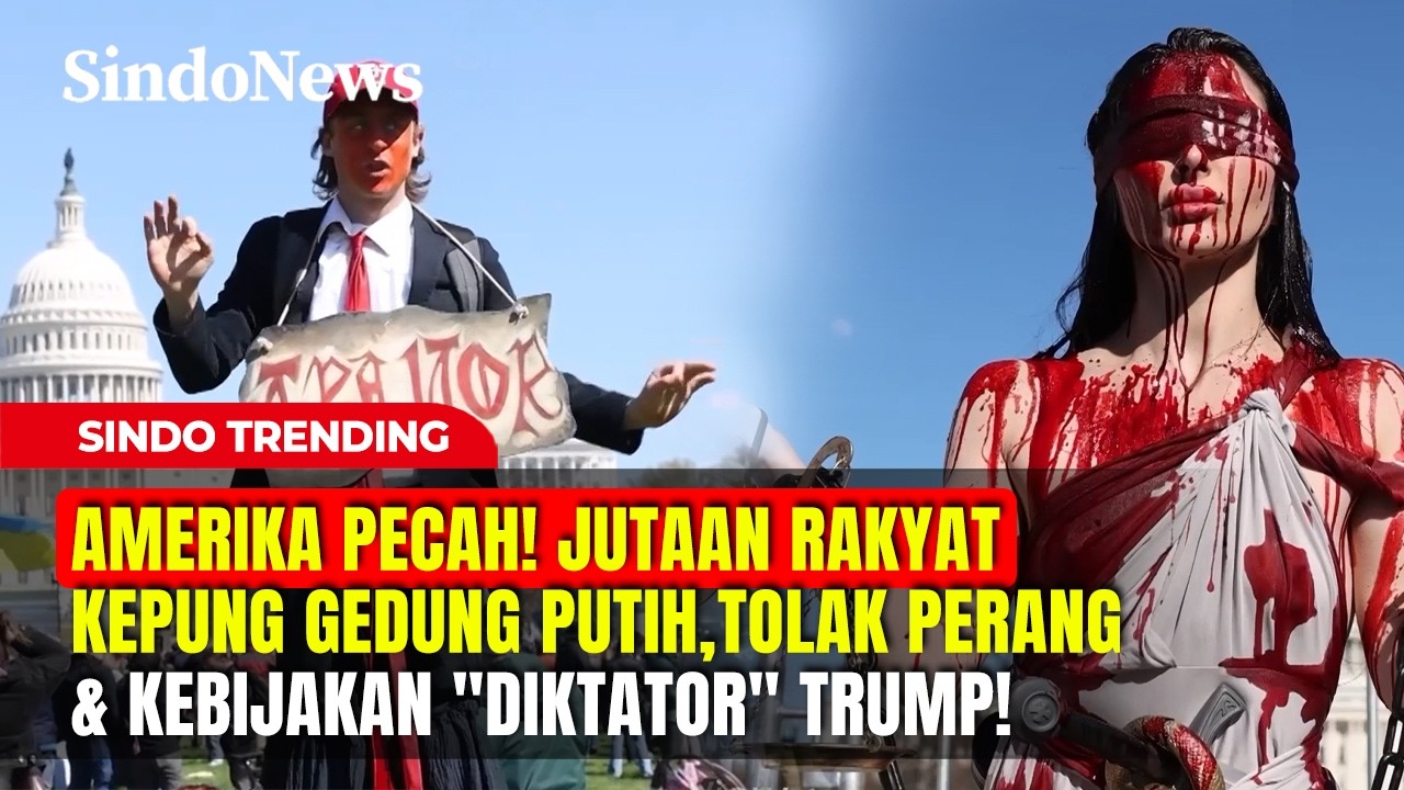 AMERIKA PECAH! Rakyat Kepung Gedung Putih, Tolak Perang & Kebijakan Diktator Trump! | Sindo Trending