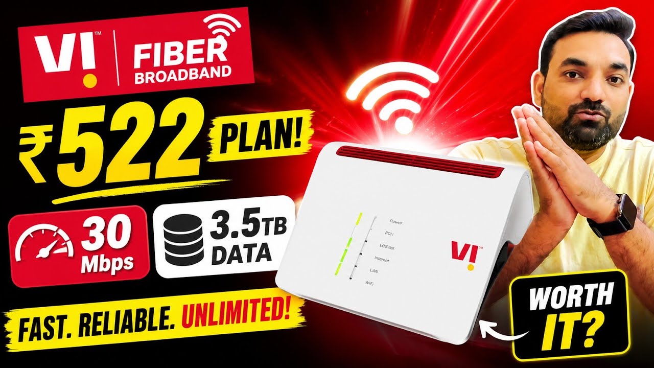 Vodafone Fiber Broadband ₹522 Plan Details | 3.5 TB Data & Speed Explained #ViFiber #ViBroadband