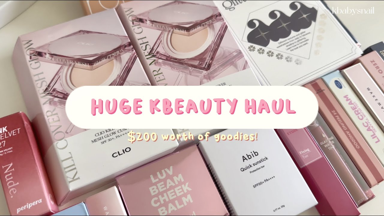 🤍huge kbeauty haul🤍, popular viral products, swatches and review 🎀🌸✨
